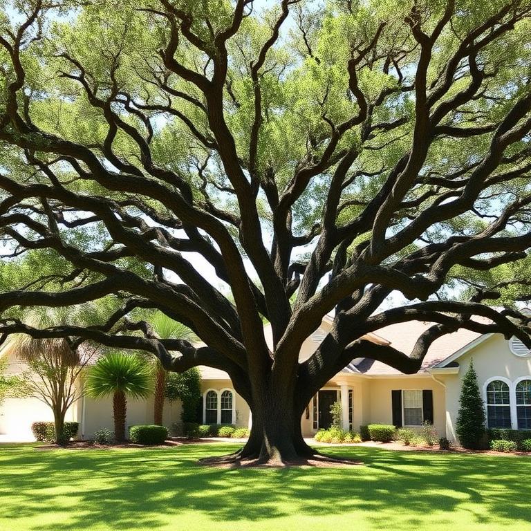 Beautiful Florida oak tree professionally maintained